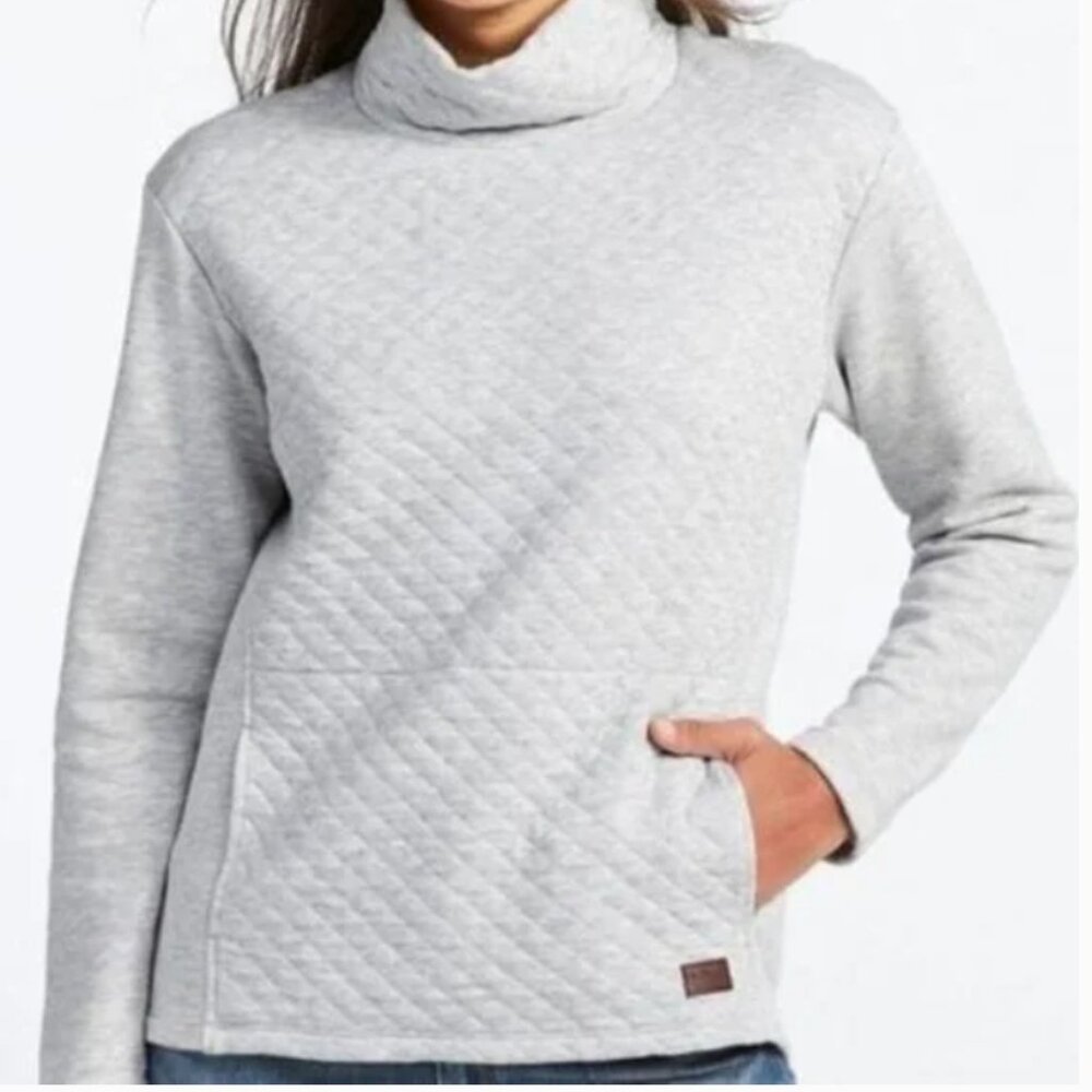 LL Bean Quilted Funnel neck Top Medium Petite